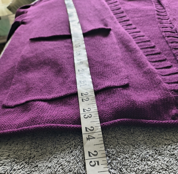 Eileen Fisher Cardigan Organic Linen Organic Cotton Blend Blackberry S/P Preppy - Picture 9 of 11